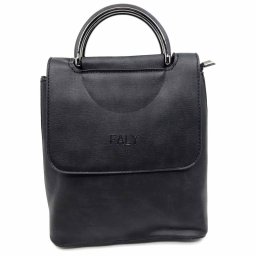 Rucsac dama Borealy, Versatile Black, din piele ecologica