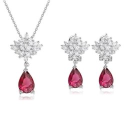 Set Cercei si Colier Borealy Glamorous Diva Ruby