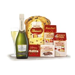Cos de Craciun Natale in Festa, Panettone - 5 piese, made in Italy