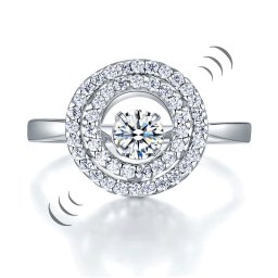 Inel Borealy Argint 925 Dancing Stone Double Halo, Masura 5