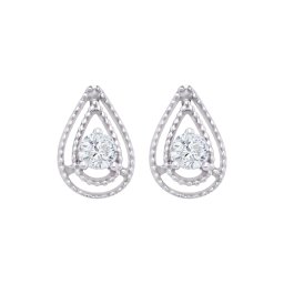 Cercei aur alb 18k cu diamante naturale