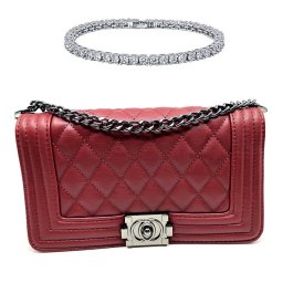 Geanta Red Cape si Bratara Small Diamonds Tennis Classic