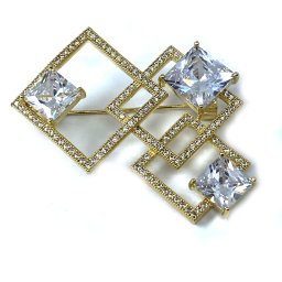 Luxury Brosa Couture Gold Cadou Esarfa Matase