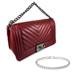 Geanta Red Cape si Bratara Small Diamonds Tennis Classic