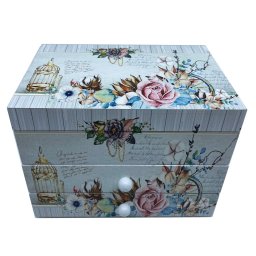 Cutie muzicala din lemn pentru bijuterii Shabby Chic