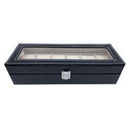 Cutie 6 ceasuri Black Croco