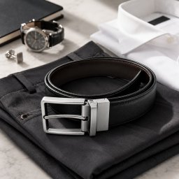 Curea Barbati Eleganta din Piele Naturala Neagra cu Catarama Metalica , Cadou Premium pentru El
