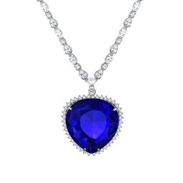 Colier Luxury Titanic Sapphire Heart of the Ocean