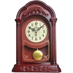 Ceas de Birou Elegant Brown cu pendul auriu