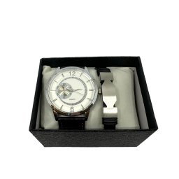 Set Ceas Elegant Black Bratara Piele