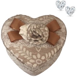 Cadou Cutie Bijuterii Inima Cercei Gold Heart