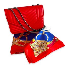 Geanta Red Glamour Esarfa Matase