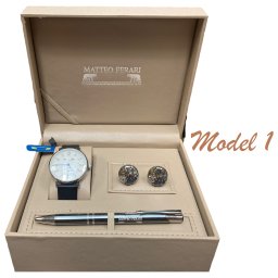 Cadou Elegant Man Matteo Ferari Ceas, Pix si Butoni Skeleton. TOP 10 Cadouri Barbati