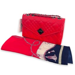 Geanta Lady Red Glamour Esarfa Matase