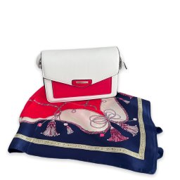 Geanta White Summer Glamour Esarfa Matase