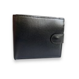 Portofel Barbati, din piele ecologica, negru, 12 x 10 cm