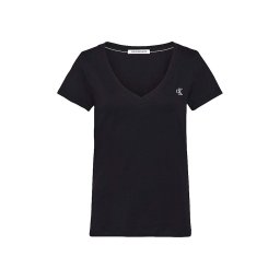 CALVIN KLEIN T-Shirt Ck Embroidery Stretch V-Neck J20J213716 BAE ck black