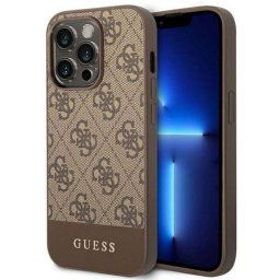 Husa Guess 4G Stripe Logo pentru iPhone 14 Pro Maro