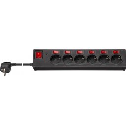 Prelungitor cu 6 x Schuko 1.5m + switch ON/Off, Goobay G72567