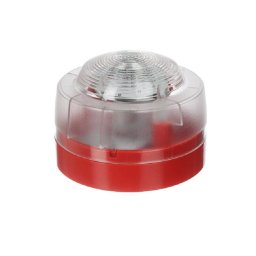 Honeywell Flash cu lentila transparenta;Tensiune de operare: 12 - 29 V DC; Consum: 26 mA @ 29 V dc; Rata flash: 0.5 Hz; Culoare LED: alb; Lentila: PC transparenta; Carcasa: PC-ABS rosu; Grad protectie: IP21C; Certificare: EN54-23; Temperatura de