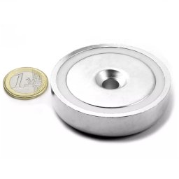 Magnet neodim oala Ø60 mm, cu gaura ingropata, putere 130 kg
