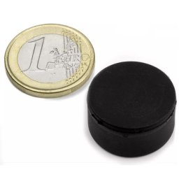 Magnet neodim disc, Ø 22 x 11,4 mm, putere 7 kg, ac. cauciuc
