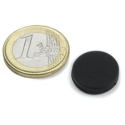 Magnet neodim disc, Ø 16,8 x 4,4 mm, putere 1,5 kg, ac. cauciuc
