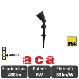 Aca Lighting Proiector Iluminat Grădină Kert 6W 3000K IP54