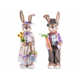 Set 2 figurine Iepurasi Paste textil 30x25x110 cm