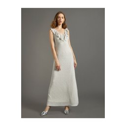 Koton Women's V-Neck Dress Evening Dress