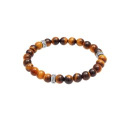 KUZZOI Brățară maro / maro caramel / argintiu