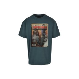 MT Upscale Tricou 'Upscale Magazine' bleumarin / gri / verde închis / roși aprins