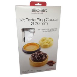 Set Tarte Cacao O 7 cm, Cocoa 8 Rame Microforate + Forma Silicon 8 Cavitati
