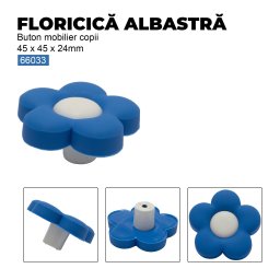 Buton mobilier copii model TR Floare albastra
