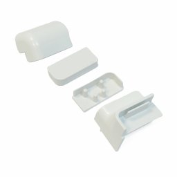 Set accesorii pentru montaj vertical inaltator blat rectangular, plastic, finisaj aluminiu negru alb (Culoare: Alb)