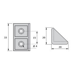 Coltar plastic pentru mobilier fara capac (Culoare: Negru)