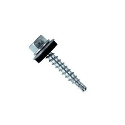 Autoforant zincat cu cap hexagonal si saiba EPDM (DIN 7504K) pentru fixare tabla pe lemn (Lungime: 50 mm, Diametru: Ø 4.8 mm)