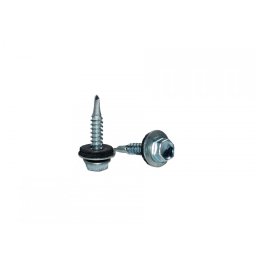 Autoforant zincat cu cap hexagonal si saiba EPDM (DIN 7504K) pentru fixare tabla pe otel (Lungime: 19 mm, Diametru: Ø 5.5 mm)