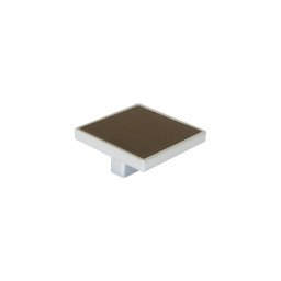 Buton plastic cu insertie wenge 60x60mm