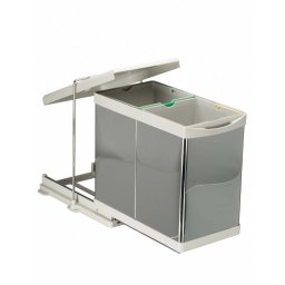 Cos gunoi model 21200, 273x440x425 mm, 2 cuve x14 l, inox