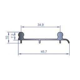 Sine duble inferioare pentru sistem SKM 80 (Culoare: Aluminiu, Lungime: 4 m)