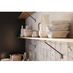 Suport polita model RAMO, 250x220 mm, finisaj negru mat