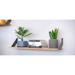 Suport polita model FLAT, 200x200 mm, finisaj negru mat