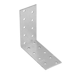 Coltar metalic inclinat la 90°, model KM, otel zincat, diverse dimensiuni, g=2 mm, pentru constructii din lemn (Dimensiuni: 40x40x60x2 mm)