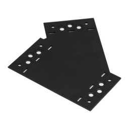 Conector metalic decorativ negru SDLPE1, otel tratat antirugina, dreapta, 155x176x85x2.5, pentru imbinare estetica la unghi lemn