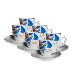 Morra set cesti cafea espresso ceramica si farfurii - 6 buc/set