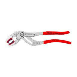 Cleste profesional KNIPEX pentru sifoane, racorduri sanitare si fitinguri din plastic, zincat, falci de protectie interschimbabile, 250 mm, fabricat in Germania 81 13 250