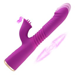 HiSmith HSG007 Conner Telescopic Dual Stimulation Vibrator Purple