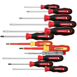 Gedore Red 2K Screwdriver set XXL, 12 parts (red / black, incl. Phase tester)