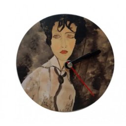 Ceasuri decorative Ceas de perete fara rama BRUNETTE LADY, diametru 12,5 cm x 0.5 cm, suport magnetic